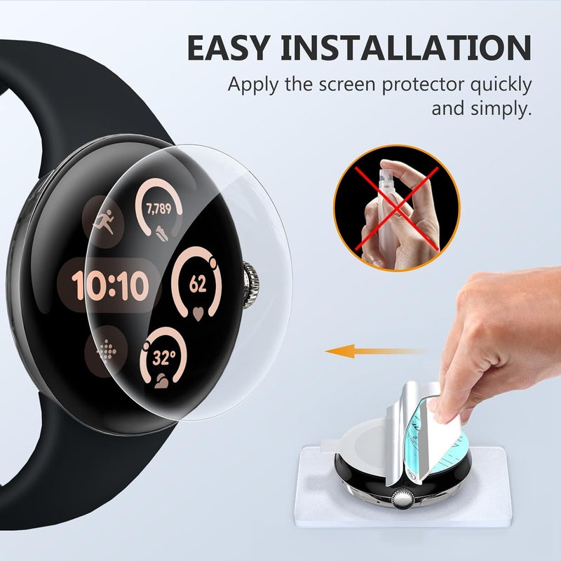 EGV 6 Pack for Google Pixel Watch 45mm Screen Protector, Pixel Watch 4/3 Screen Protector [Upgrade Flexible Film] Self-Healing, Anti-Scratch, [Non-Bubbles] Soft HD TPU - Image 4